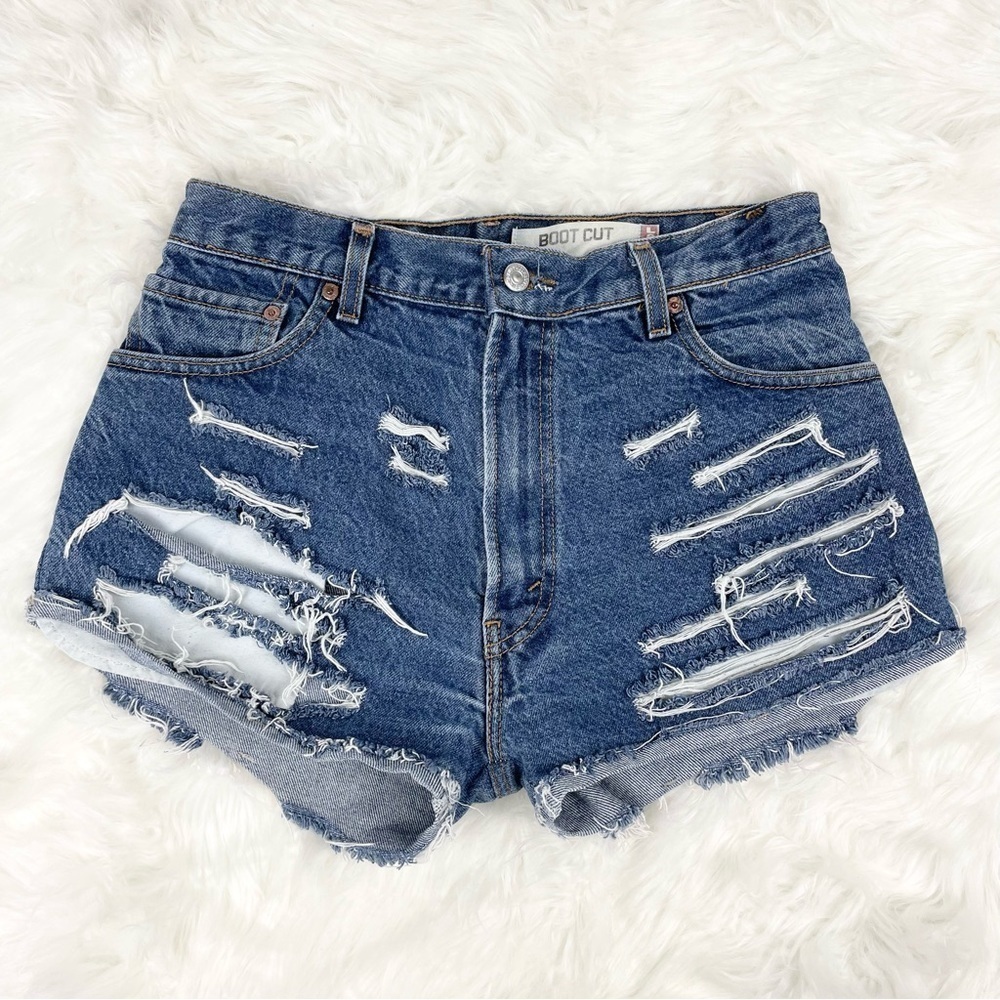 Levi's Distressed Cut-off Denim Shorts